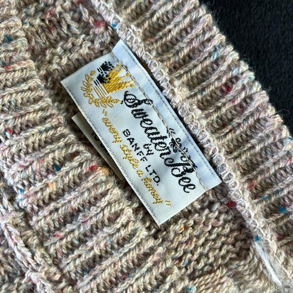 Vintage 90s Cable Knit Sweater Bee by Banff Snowflake Motif Cottage Core - Picture 3 of 7
